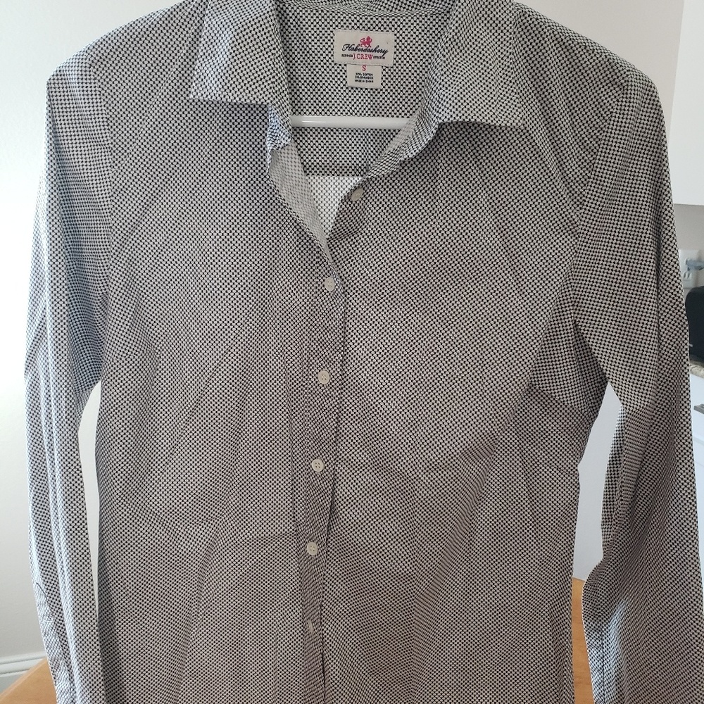 J. Crew Button-down Black and White Shirt Sz S EUC